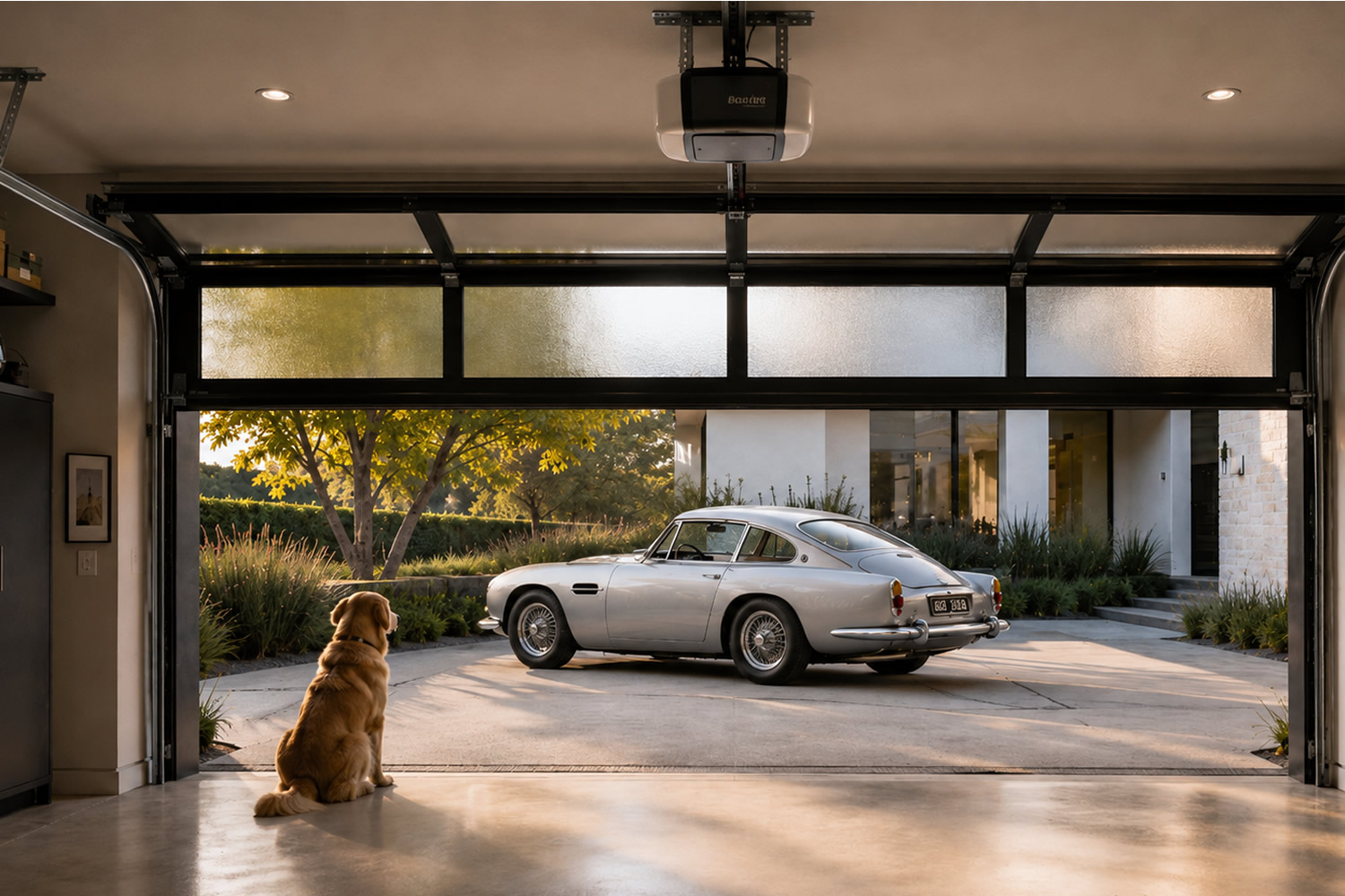 Modern glazed GSA Vision garage doors