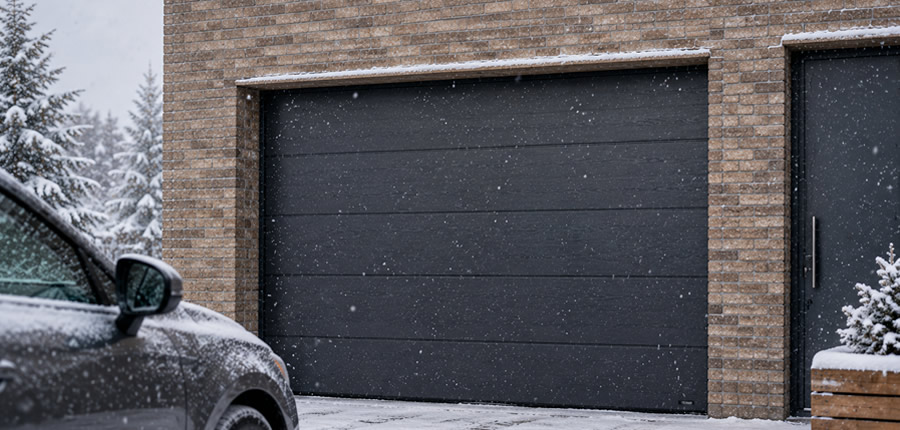 Insulated garage entrance in a brick home